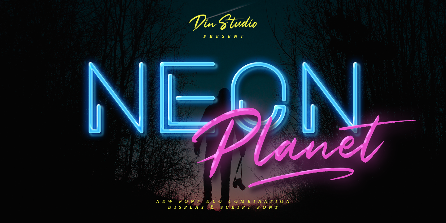 Пример шрифта Neon Planet